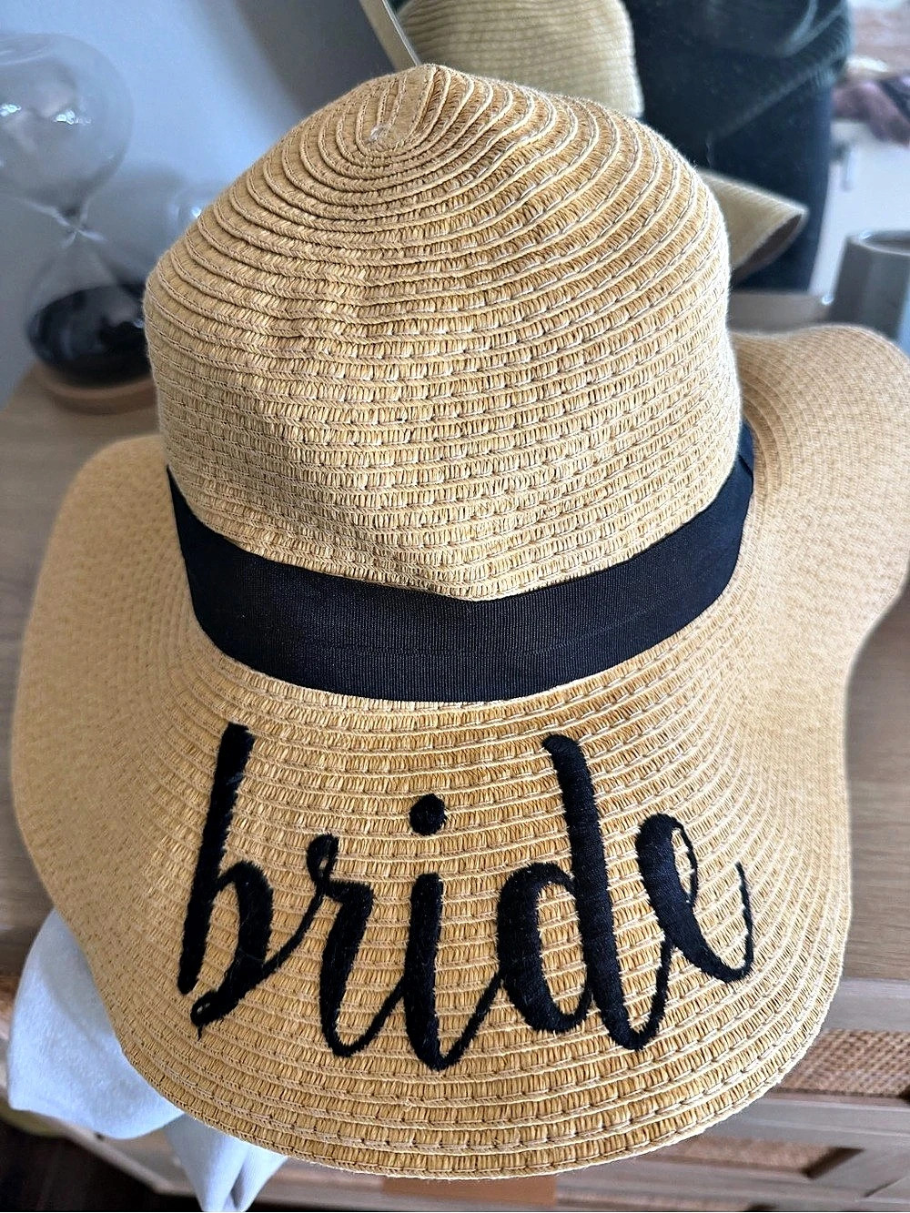 C.C Bride Embroidered Floppy Brim Sun Hat